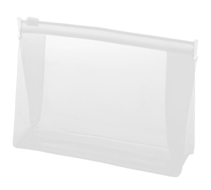 Průhledná kosmetická taška z PVC, bílá