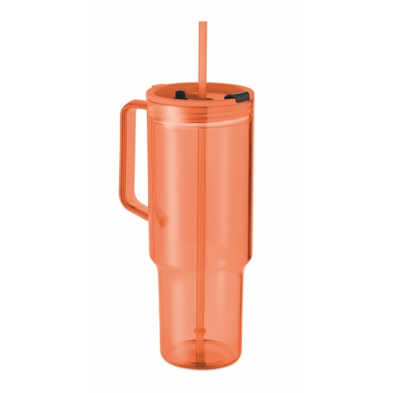 Průhledný hrnek 1200 ml, oranžová