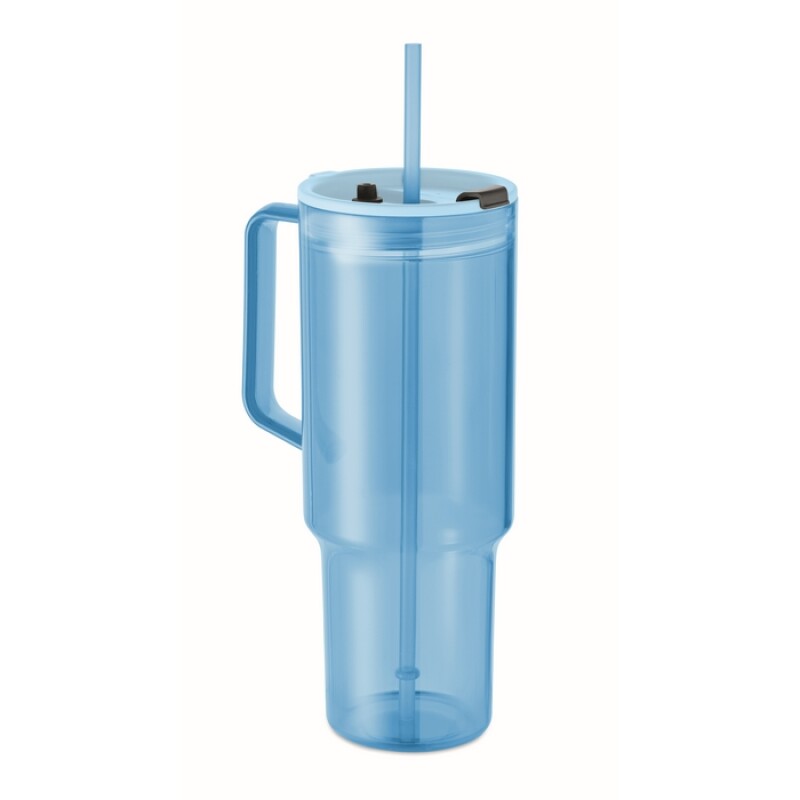 Průhledný hrnek 1200 ml, světle modrá