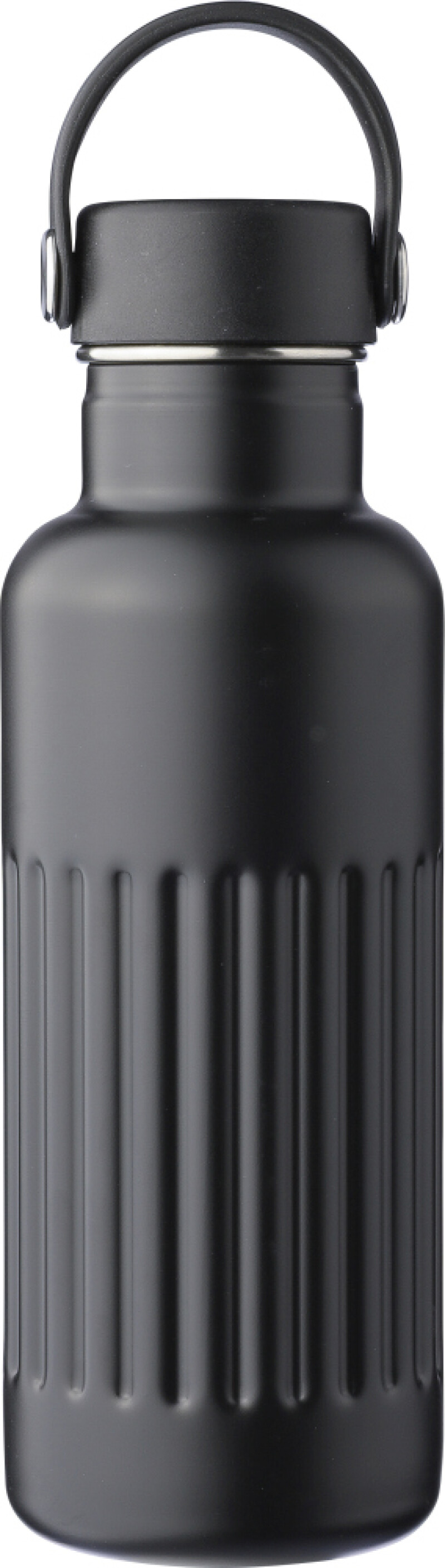 Recyklovaná dvoustěnná nerezová láhev 500 ml, černá