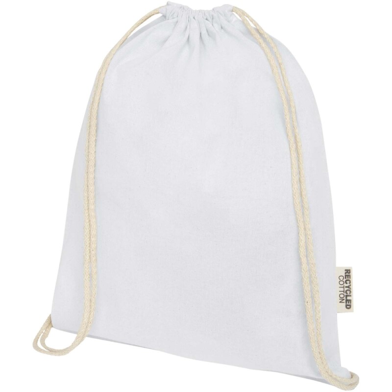 RecyklovanÝ bavlněný stahovací batoh 140g/m2, bílá