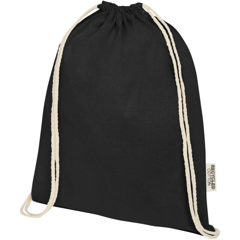 RecyklovanÝ bavlněný stahovací batoh 140g/m2, černá