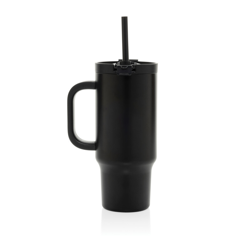 Recyklovaný nepropustný kompaktní termohrnek 480ml, černá
