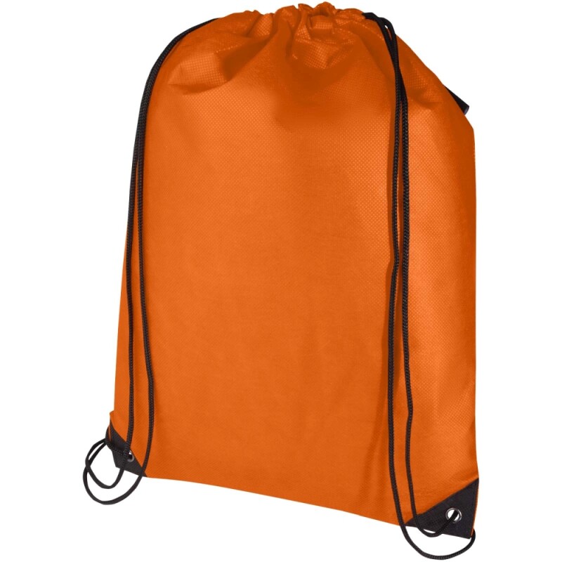 Recyklovaný netkaný stahovací batoh, oranžová