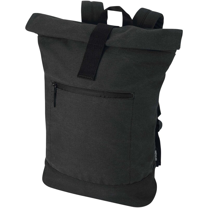 Rolovací batoh na notebook velikosti 14” z recyklovaného GRS, černá
