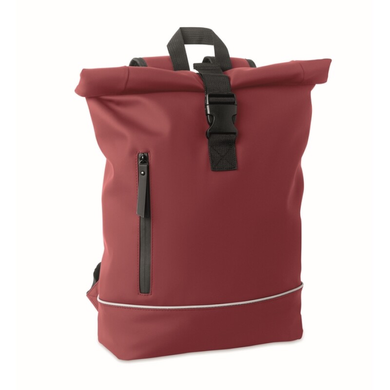 Rolovací PU batoh na notebook 15", vínová