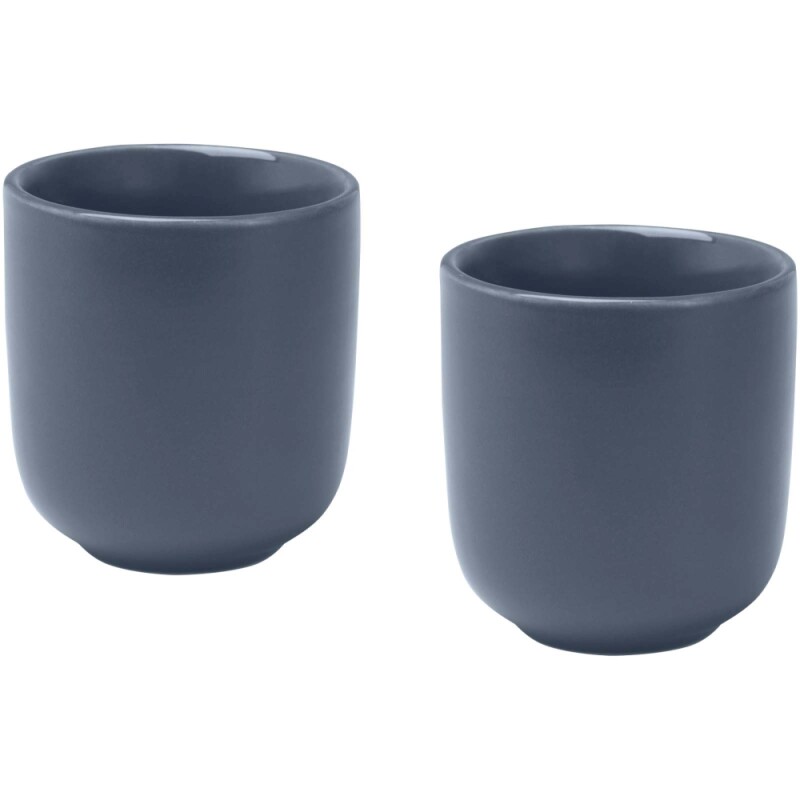 Sada 2 keramických šálků na espresso 90 ml, modrošedá