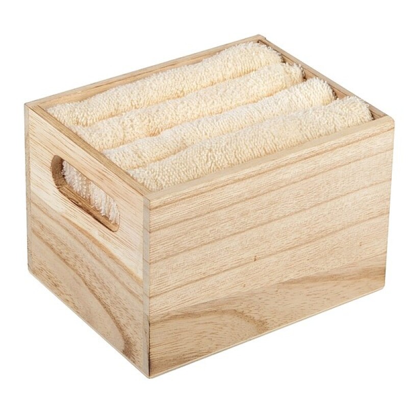 Sada 4 ručníků ve dřevěném boxu, béžová