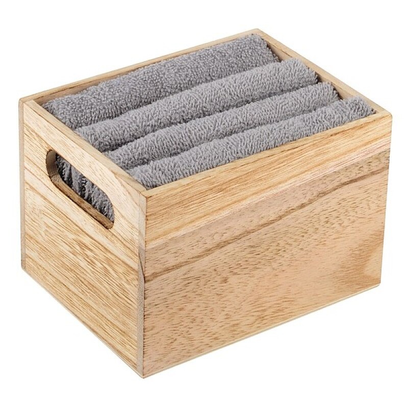 Sada 4 ručníků ve dřevěném boxu, šedá