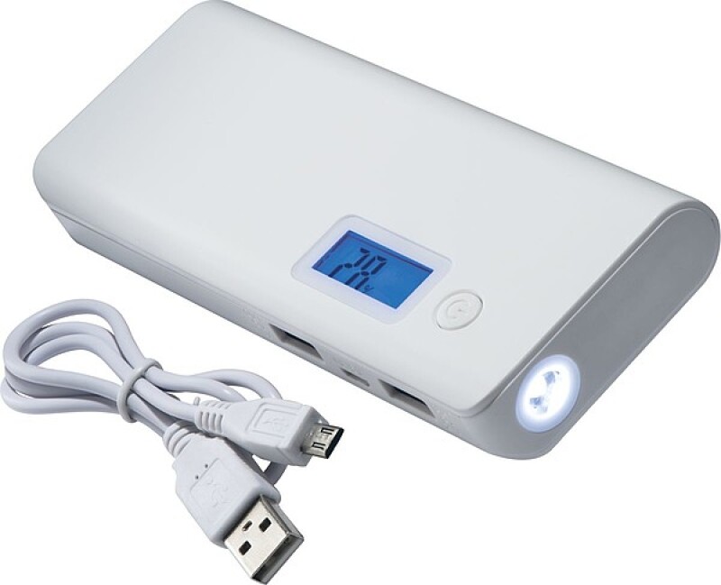 SAGRADA Plastová powerbanka s kapacitou 10000 mAh, bílá