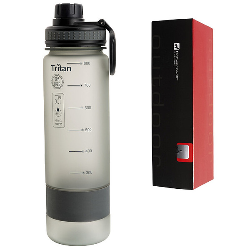 SCHWARZWOLF KIBO Sportovní tritanová láhev, objem 800 ml, šedá