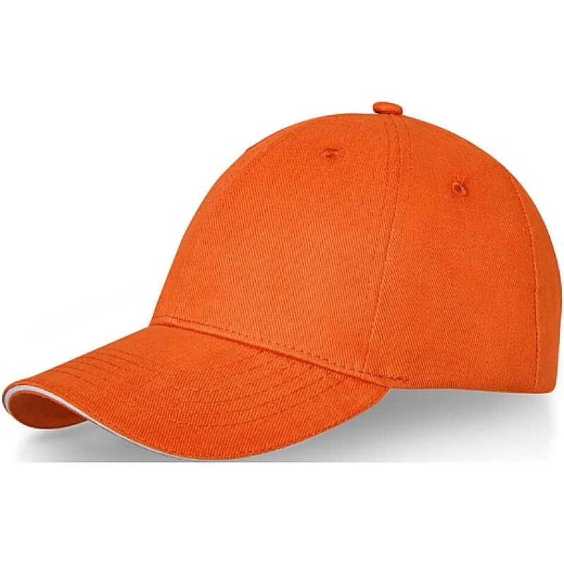 Šestipanelová kšiltovka, tvarovaný sendvičový kšilt, oranžová