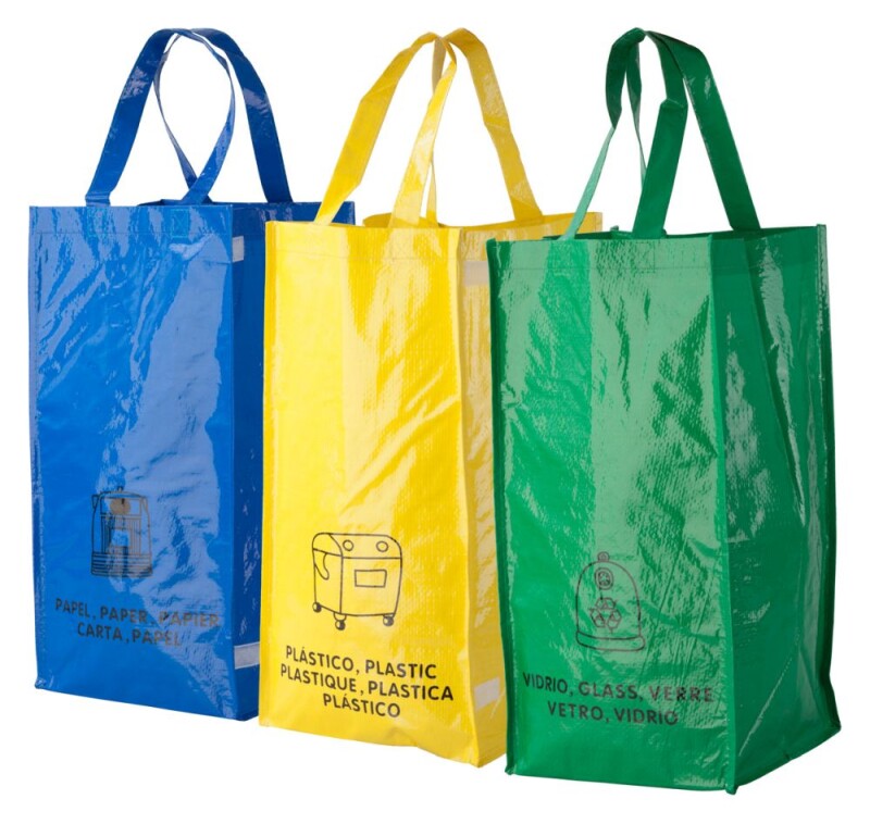 Set 3 tašek pro recyklaci odpadů