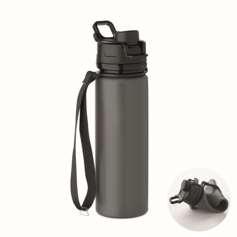 Silikonová sportovní láhev 500 ml,, tmavě šedá