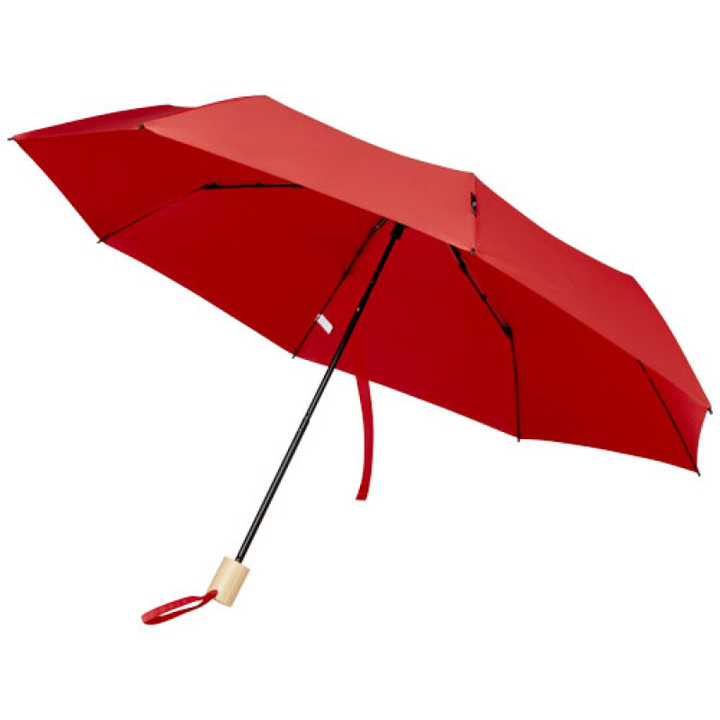 Skládací manuální deštník, pr. 96cm, z RPET, červený