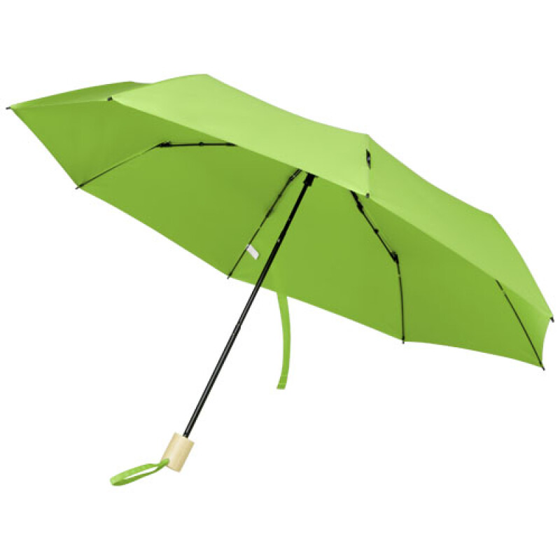 Skládací manuální deštník, pr. 96cm, z RPET, světle zelený