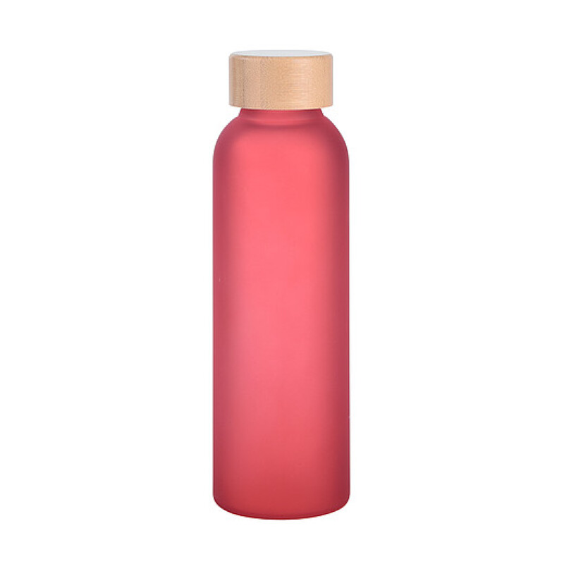 Skleněná láhev na pití, 500ml, transparentní červená