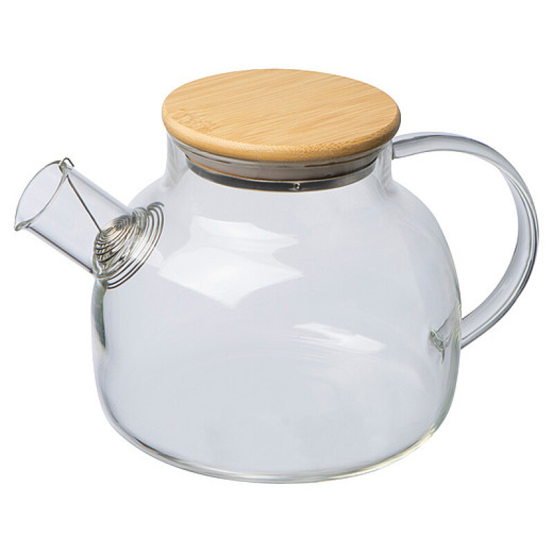 Skleněný džbán s bambusovým víčkem, objem 1 000 ml
