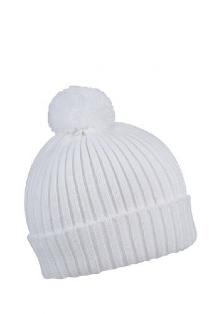 SNOVER Pletená zimní čepice s bambulí, bílá