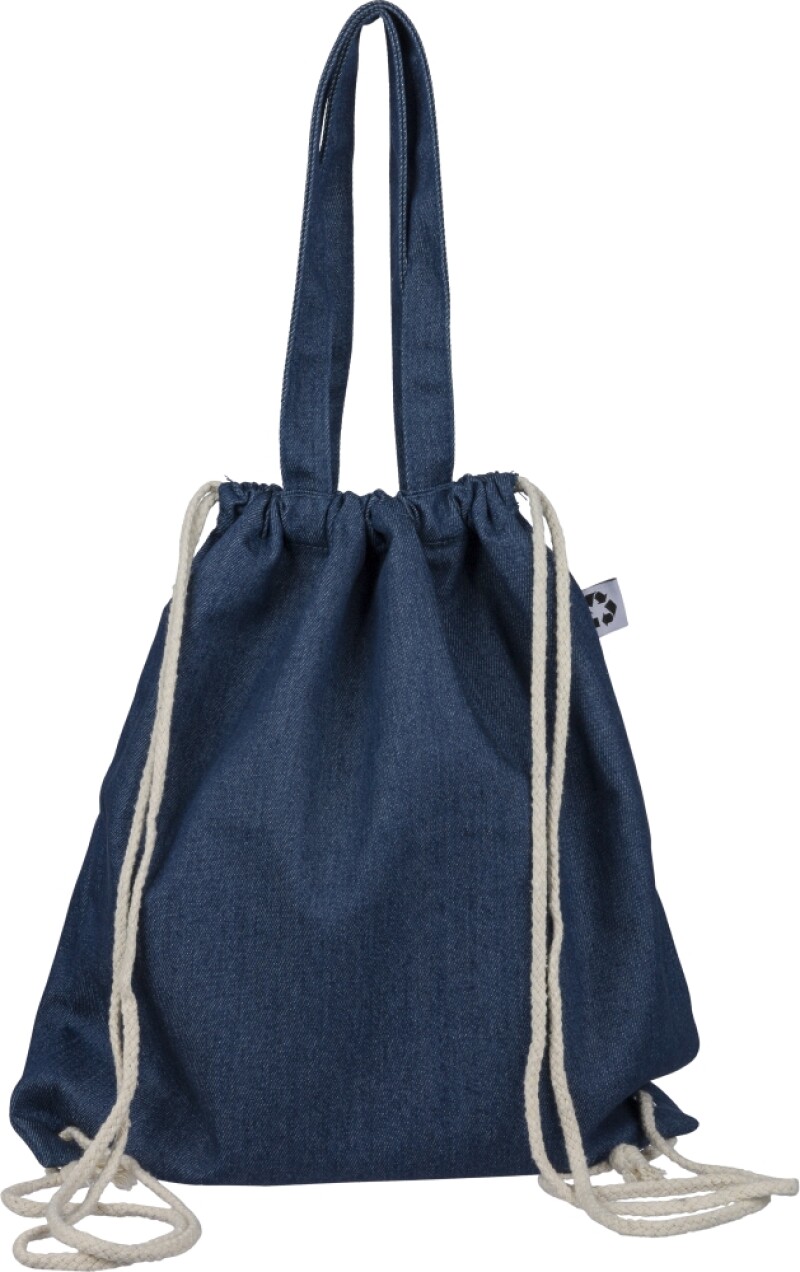 Stahovcí batoh z recyklovaného denimu, modrá