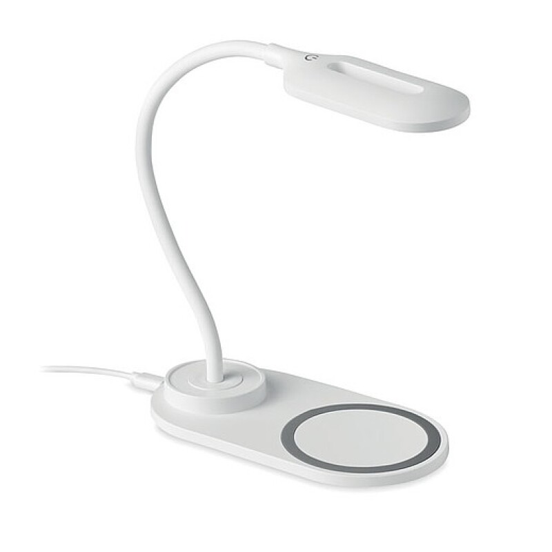 LATAKA Stolní lampa s LED světly a 10W bezdrátovou nabíječkou, bílá