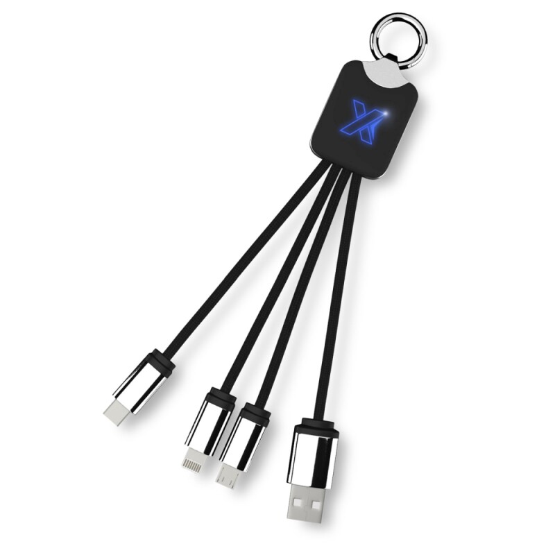 Světelný kabel se čtyřmi konektory SCX.design C15, modrá