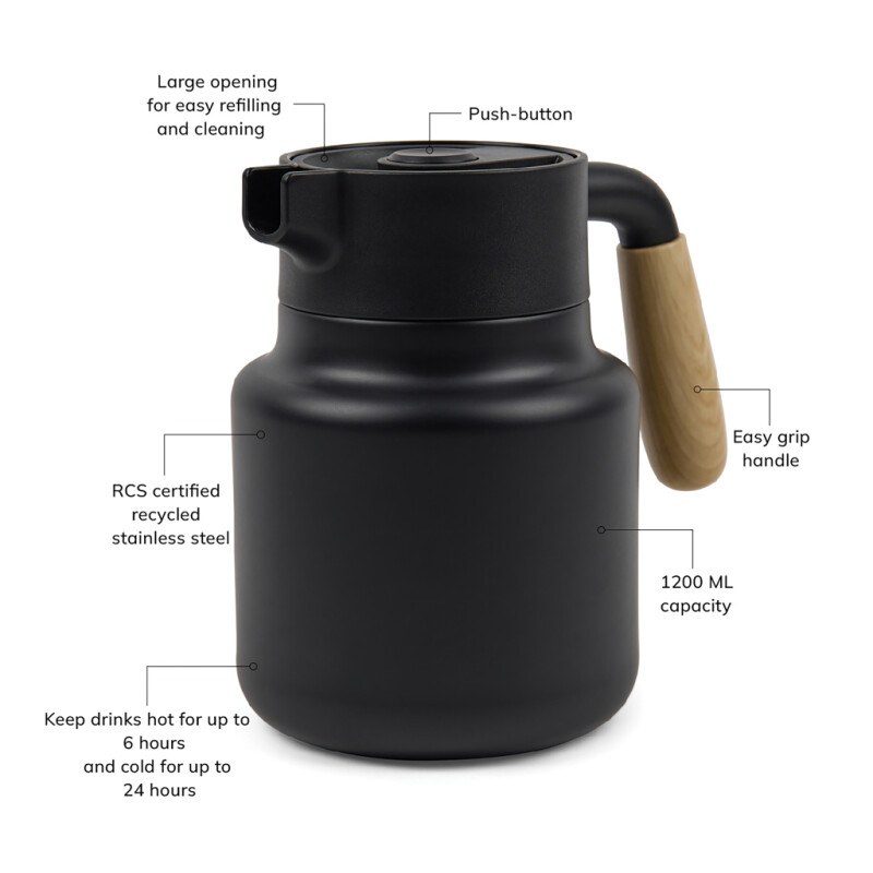 Termo džbán 1200ml, černá