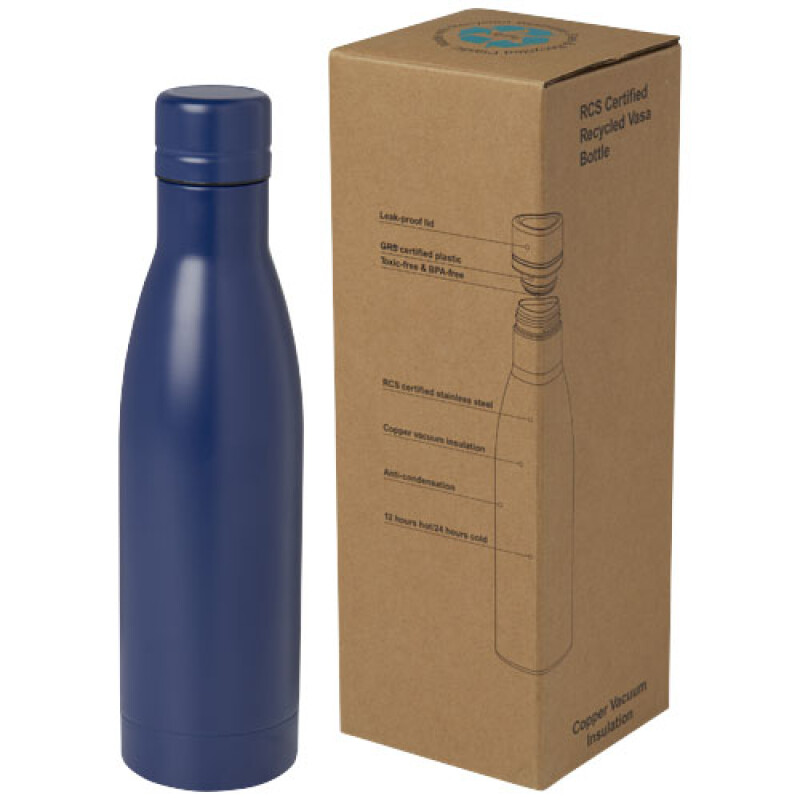 Termo láhev na pití, 500ml, z recyklované nerezové oceli, modrá