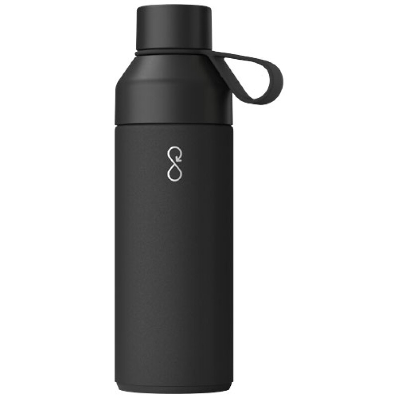 Termo láhev na pití, 500ml, z recyklovaných materiálů, černá