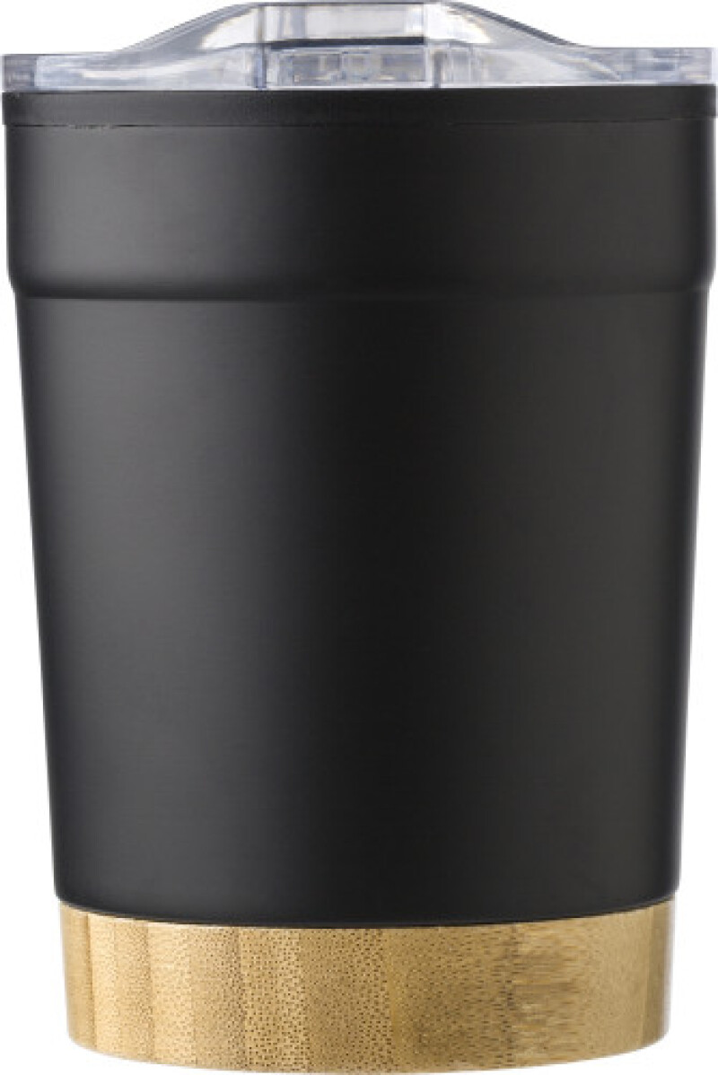 Termohrnek 300ml, s bambusovým dnem, černý