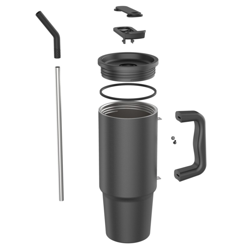 Termohrnek 900 ml z RCS recyklované nerezové oceli, černá