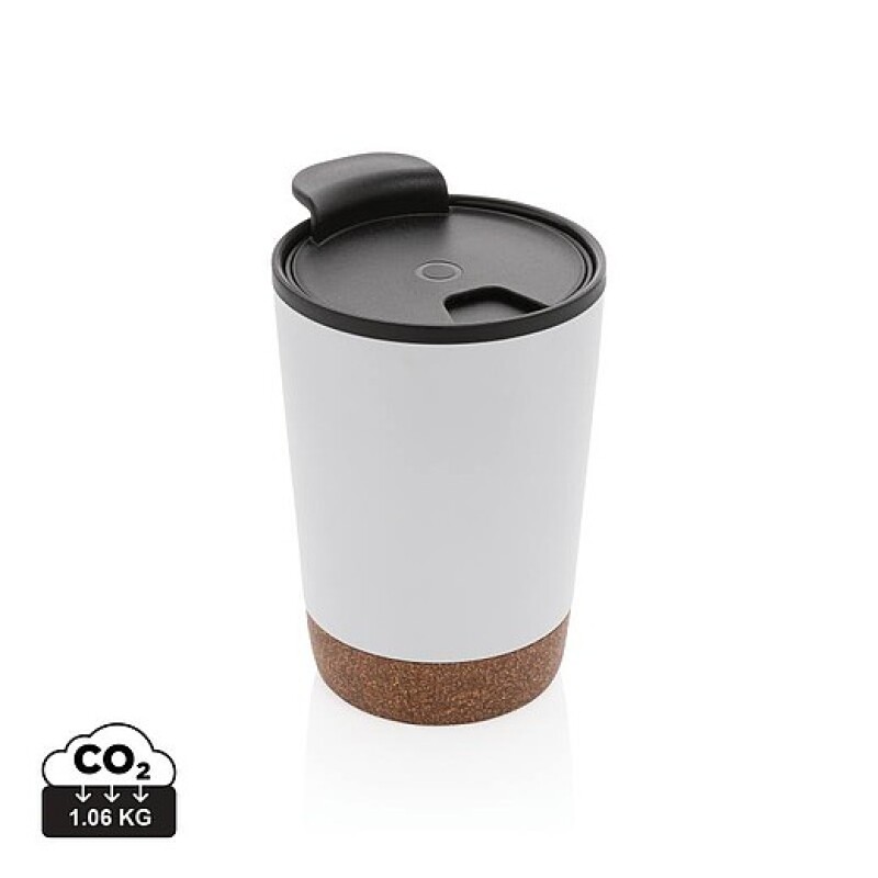 Termohrnek s korkovým dnem, 300ml, bílý