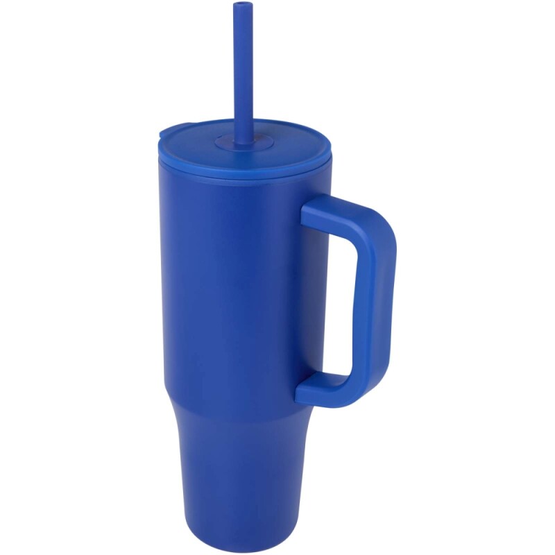Termohrnek se silikonovým brčkem 900ml, královská modrá