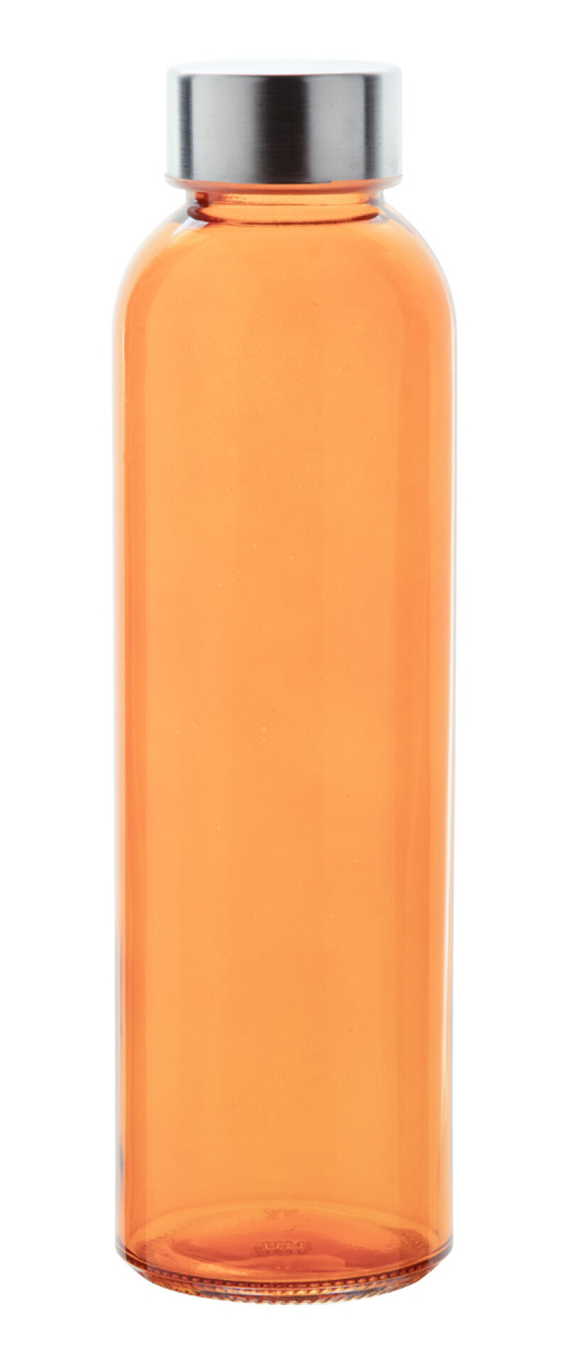 Transparentní láhev na pití, 500ml, s kovovým víčkem, oranžová