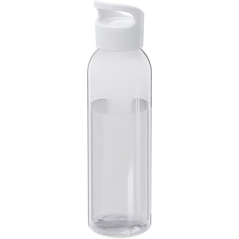 Láhev z recyklovaného plastu s karabinou, 400ml, červená