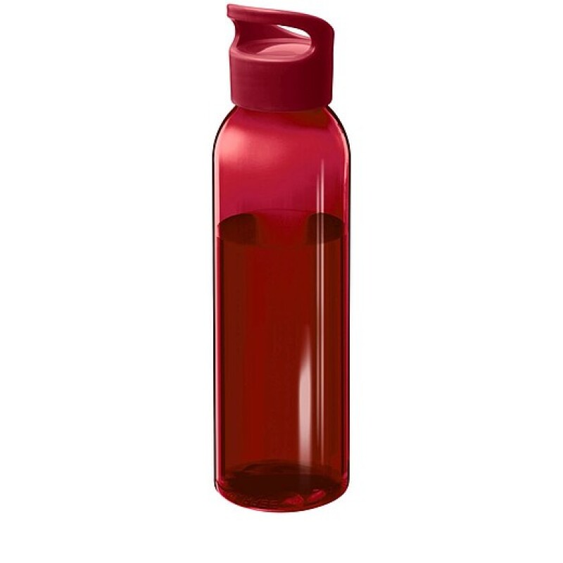 Láhev z recyklovaného plastu s karabinou, 400ml, oranžová