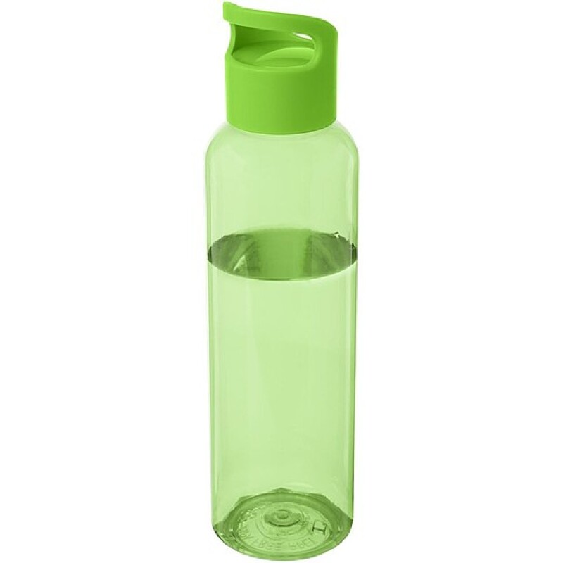 Láhev z recyklovaného plastu s karabinou, 400ml, zelená