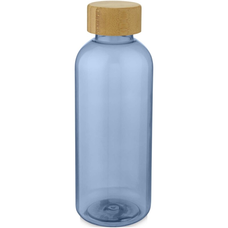 Transparentní láhev z recyklovaného plastu, 650ml, modrá