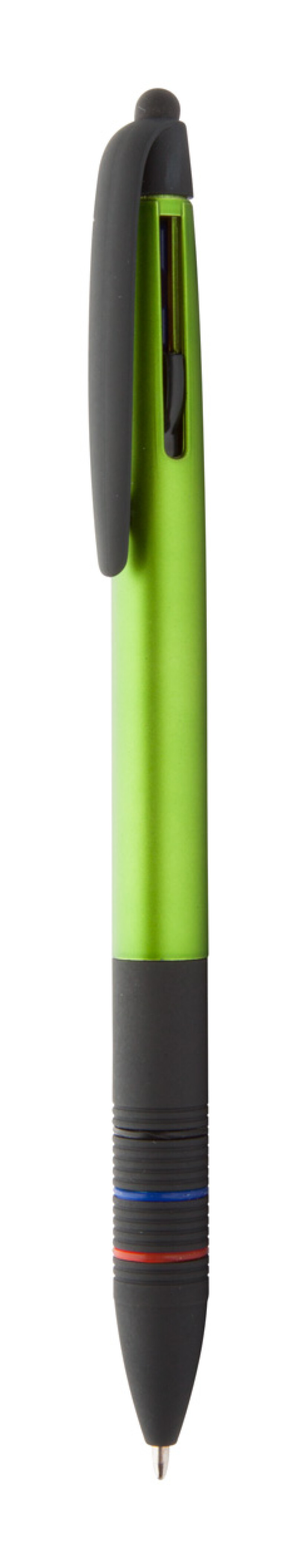 Tříbarevné kuličkové pero, zelené