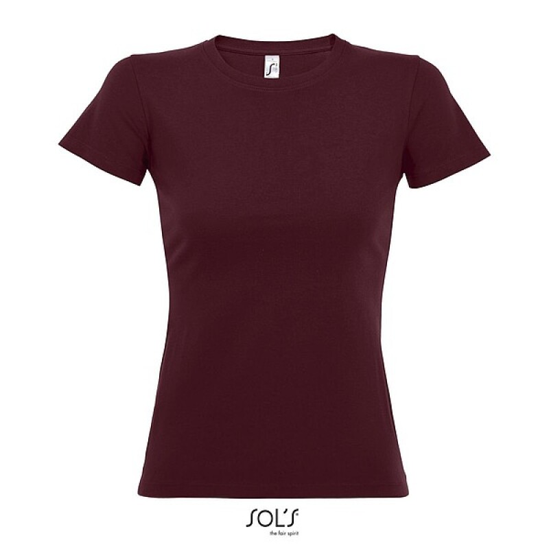 Tričko SOLS IMPERIAL WOMEN, vínová, XL