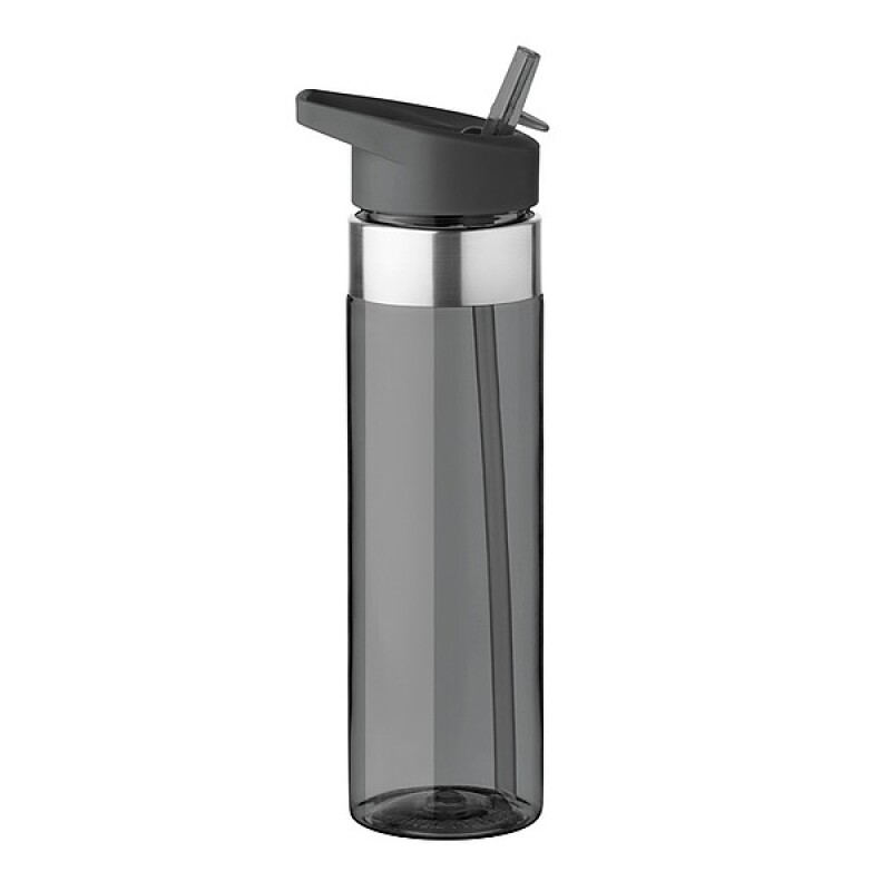 SAHRA Tritanová láhev na pití se silikonový kroužkem, 650 ml, šedá