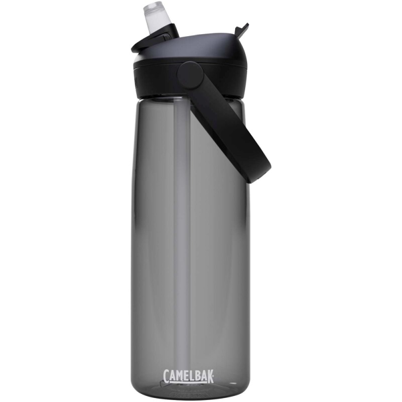 Tritanová láhev na vodu s výklopným brčkem 750ml, tmavě šedá