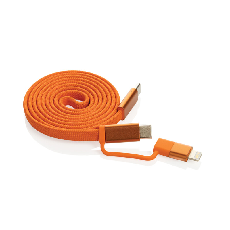 Ultra tenký magnetický nabíjecí kabel 60W 2 v 1, oranžová