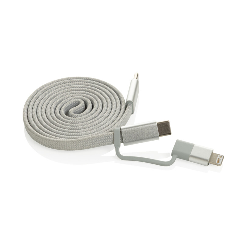 Ultra tenký magnetický nabíjecí kabel 60W 2 v 1, šedá