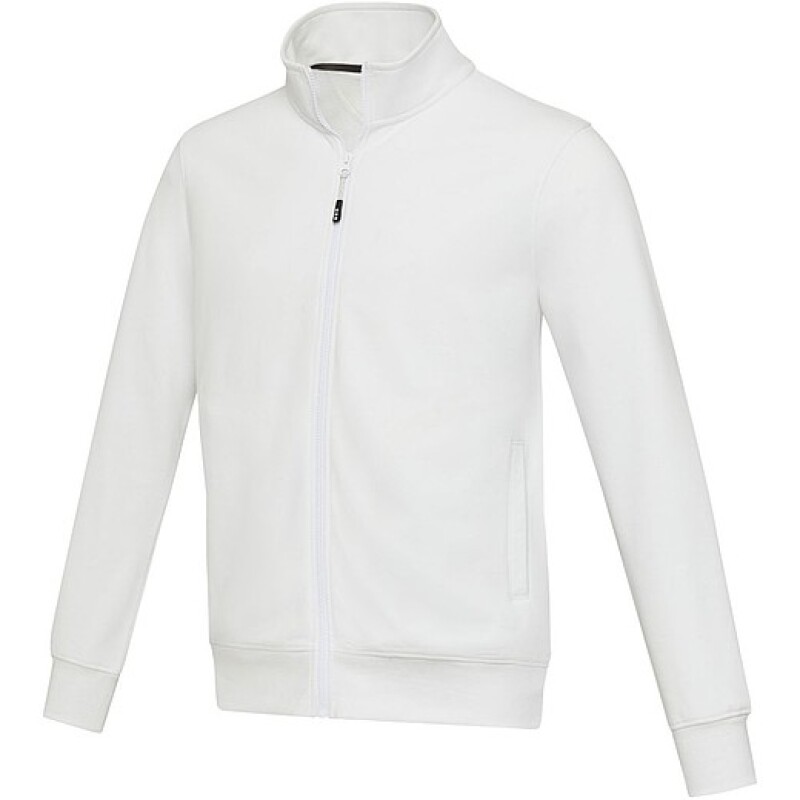 Unisex celorozepínací svetr z recyklované bavlny i polyesteru, ELEVATE GALENA, bílá, vel. 3XL