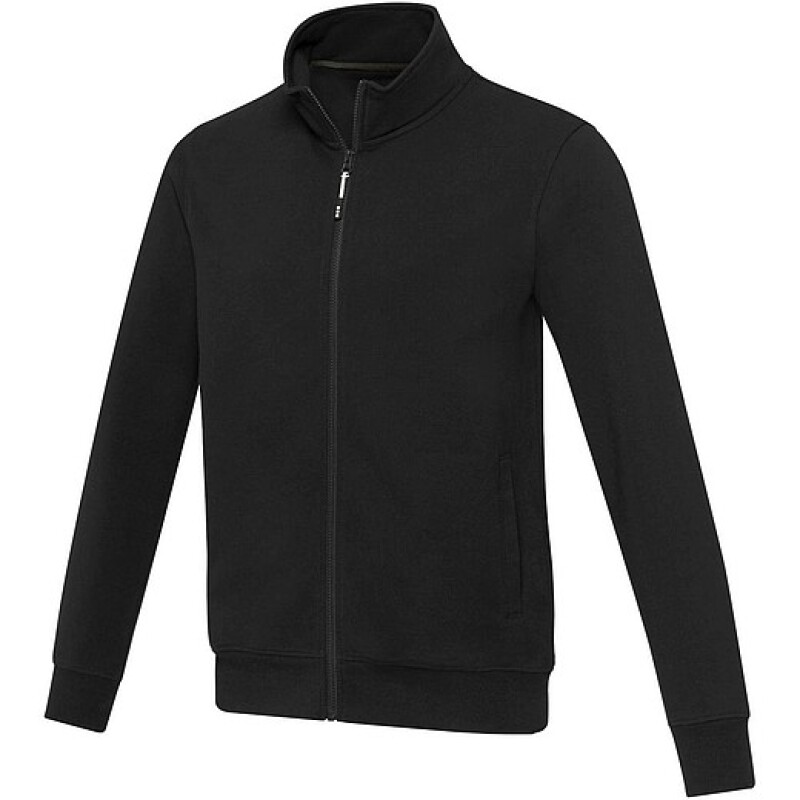 Unisex celorozepínací svetr z recyklované bavlny i polyesteru, ELEVATE GALENA, černá, vel. M