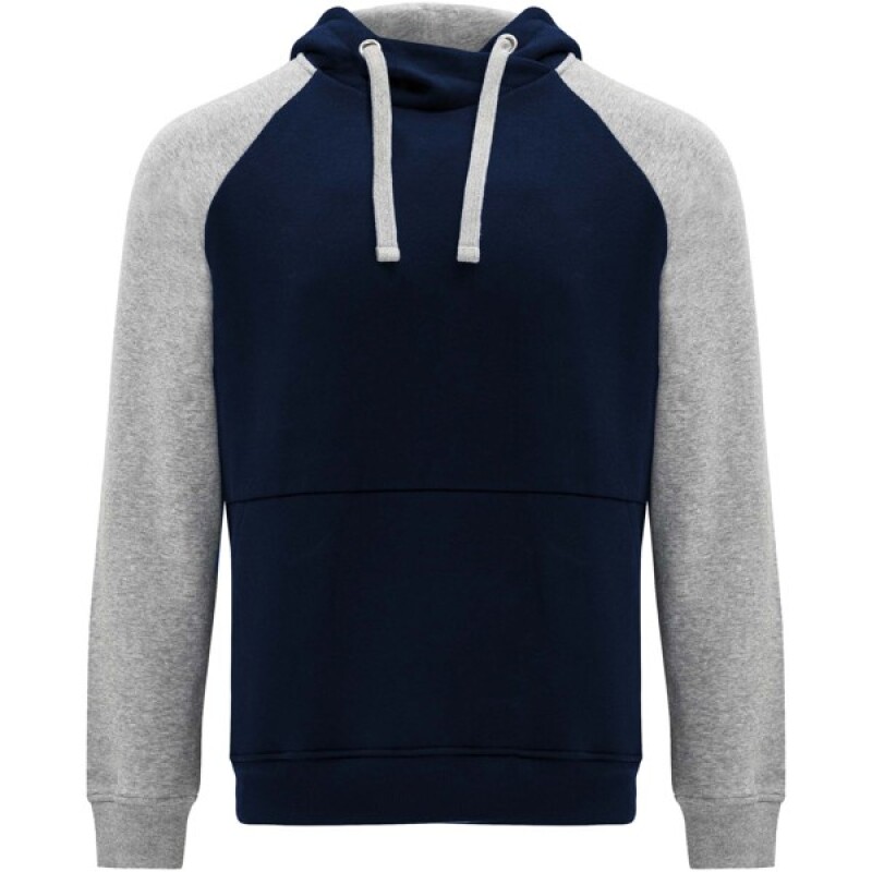 Unisex dvoubarevná mikina ROLY BADET, námořní modrá/šedá L