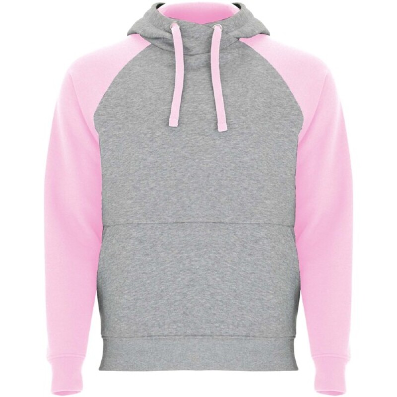 Unisex dvoubarevná mikina ROLY BADET, šedá/růžová XL
