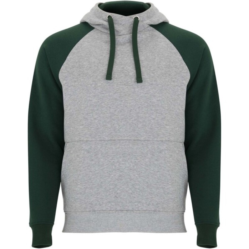 Unisex dvoubarevná mikina ROLY BADET, šedá/zelená XXL