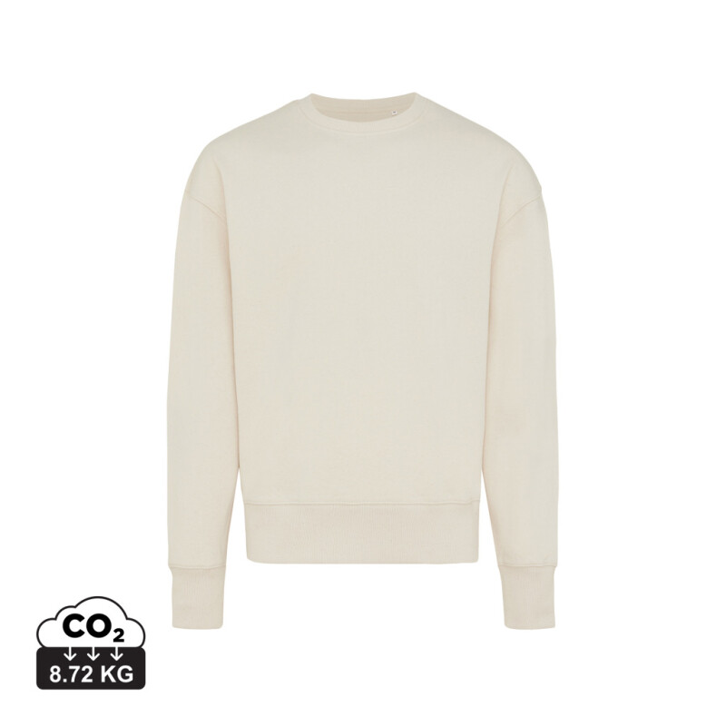 Unisex mikina Iqoniq Kruger relaxed fit, krémová bílá, velikost L